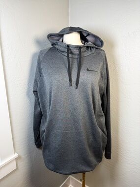 Nike Gray Pullover Hoodie 2XL Fleece Lined Swoosh Sweatshirt Womens